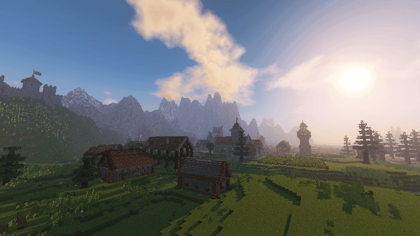 Medieval Village with Castle