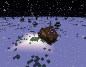 Snowy Log Cabin